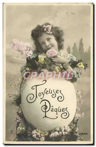 Cartes postales Fantaisie Enfant Oeuf Paques