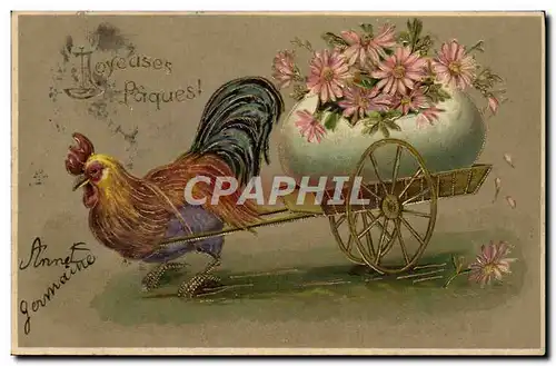 Cartes postales Fantaisie Paques Coq Oeuf