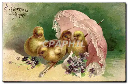 Cartes postales Fantaisie Poussins Paques