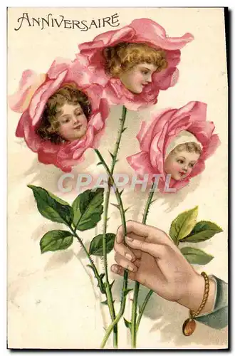 Cartes postales Fantaisie Fleurs Enfants