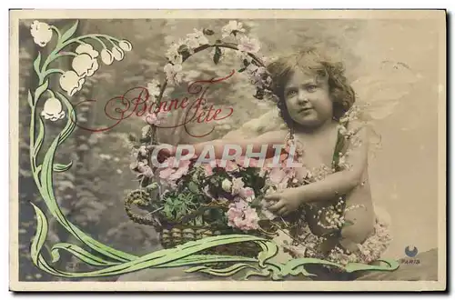 Cartes postales Fantaisie Fleurs Enfant Bebe