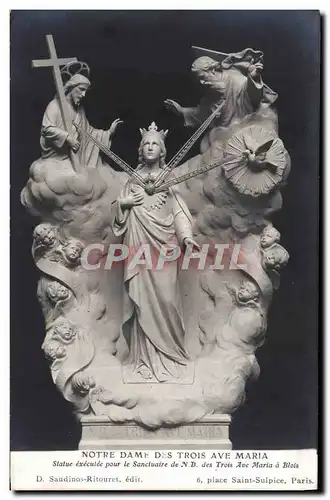 Ansichtskarte AK Notre Dame des Trois Ave Maria Statue executee pour le sanctuaire de ND des Trois Ave Maria a Bl