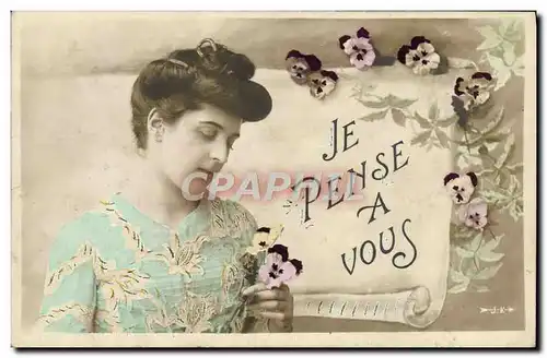 Cartes postales Fantaisie Femme Je pense a vous