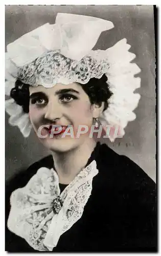 Cartes postales Fantaisie Femme Angers Coiffe Angevine Folklore