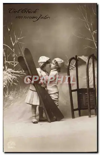 Cartes postales Fantaisie Enfants Ski