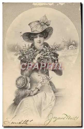 Cartes postales Fantaisie Femme Noel