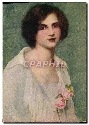 Cartes postales Fantaisie Femme Courtois Roses de mai