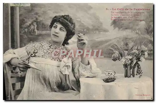 Cartes postales Fantaisie Femme Le cafe de la parisienne