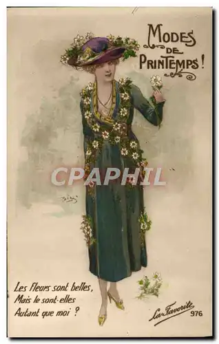 Ansichtskarte AK Fantaisie Femme Modes de printemps