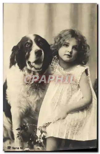 Cartes postales Fantaisie Enfant Chien