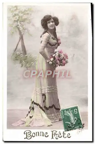 Cartes postales Fantaisie Femme Bonne fete