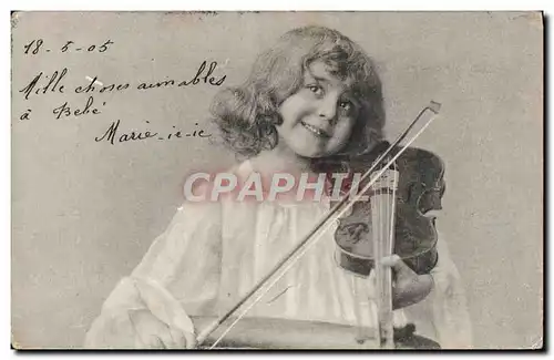 Ansichtskarte AK Fantaisie Enfant Violon