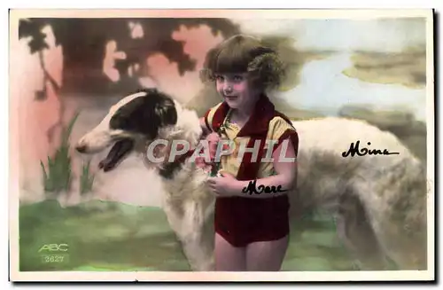 Cartes postales Fantaisie Enfant Chien