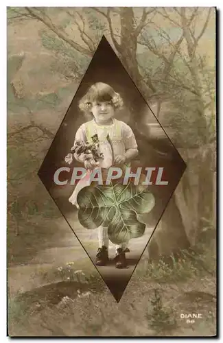 Cartes postales Fantaisie Enfant Trefle