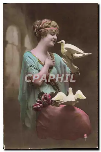 Cartes postales Fantaisie Femme Colombe