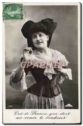 Cartes postales Fantaisie Femme Coiffe Folklore