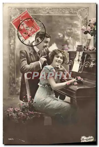 Cartes postales Fantaisie Femme Piano