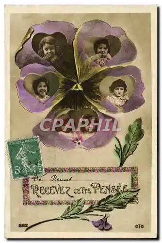 Cartes postales Fantaisie Enfant Fleurs