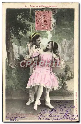 Cartes postales Fantaisie Femme Amour d&#39Escarpolette