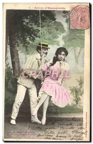 Cartes postales Fantaisie Femme Amour d&#39Escarpolette