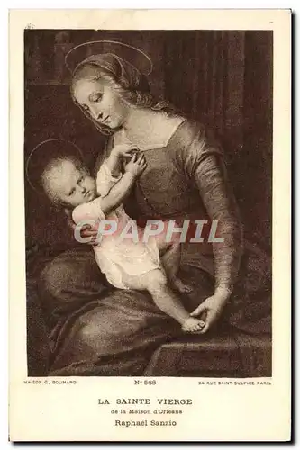 Ansichtskarte AK Fantaisie La Sainte Vierge de la Maison d&#39Orleans Raphael Sanzio