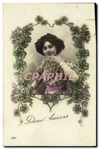 Cartes postales Fantaisie Femme Trefles