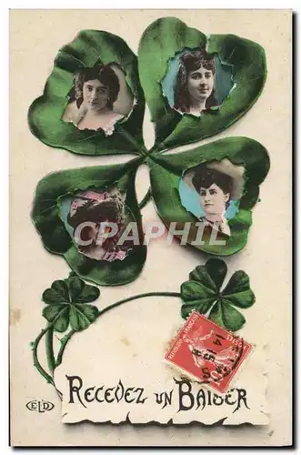 Cartes postales Fantaisie Femmes Trefle