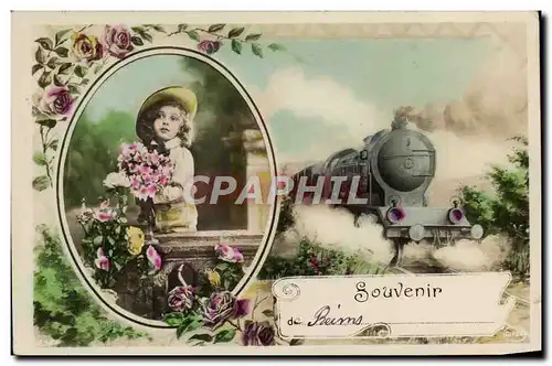 Cartes postales Fantaisie Enfant Train Reims