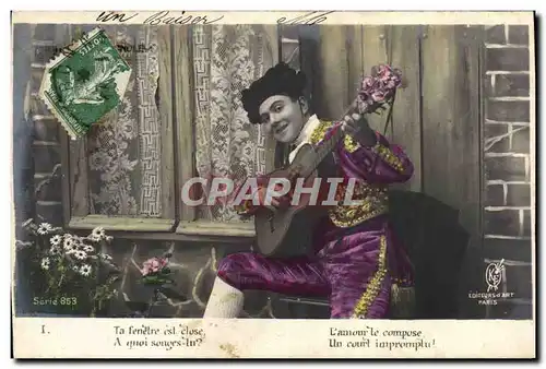 Cartes postales Fantaisie Homme Serenade