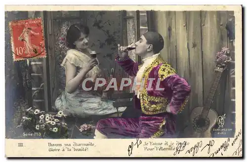 Cartes postales Fantaisie Femme Homme Serenade