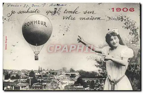 Ansichtskarte AK Fantaisie Femme Ballon mongolfiere Annee 1906