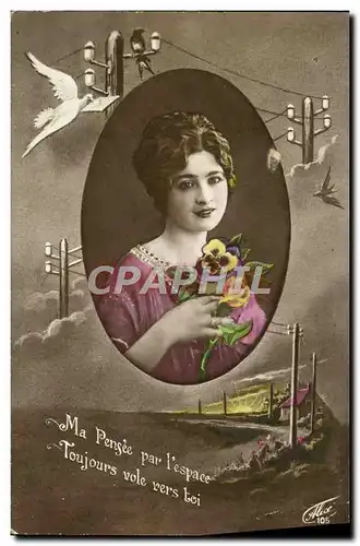 Cartes postales Fantaisie Femme Colombe