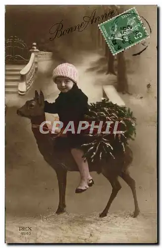 Cartes postales Fantaisie Enfant Biche