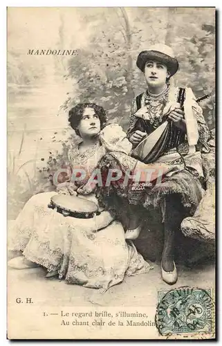 Cartes postales Fantaisie Femme Mandoline