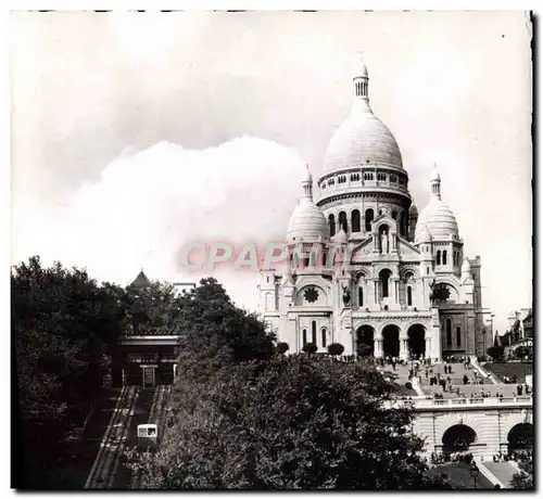 Cartes postales moderne Paris La basilique du Sacre Coeur et le funiculaire de Montmartre