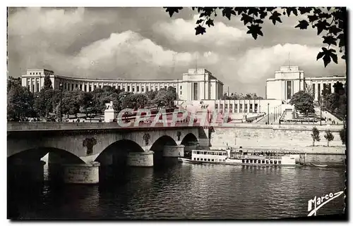 Moderne Karte Palais de Chaillot Construit sur l&#39emplacement de l&#39ancien Trocadero Paris Bateau Peniche