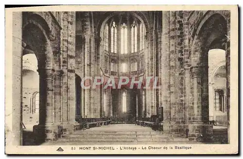 Ansichtskarte AK Mont St Michel L&#39Abbaye Le Choeur de la basilique