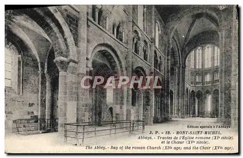 Cartes postales Mont St Michel Abbaye Travees de l&#39eglise romane et le choeur
