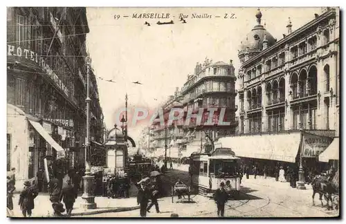 Ansichtskarte AK Marseille Rue Noailles Tramway