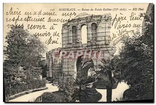 Cartes postales Bordeaux Ruines du Palais Gallien