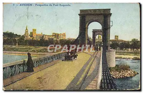 Ansichtskarte AK Avignon Perspective du Pont Suspendu