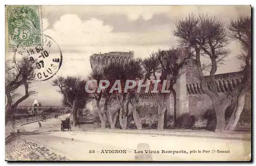 Cartes postales Avignon Les Vieux Remparts Pres le Pont St Benezet