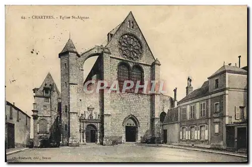 Cartes postales Chartres Eglise St Aignan