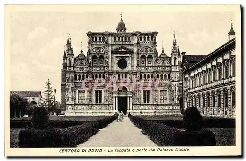 Cartes postales Certosa Di Pavia La Facciata e parte dal Palazzo ducale