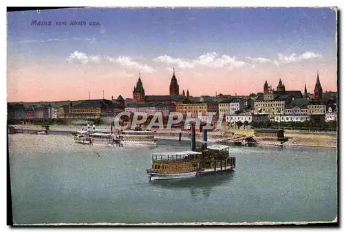 Cartes postales Mainz Vom Rhein aus Bateaux