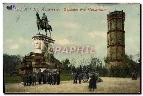 Ansichtskarte AK Duisburg Auf dem Kaiserberg Denkmal Und Wasserturm