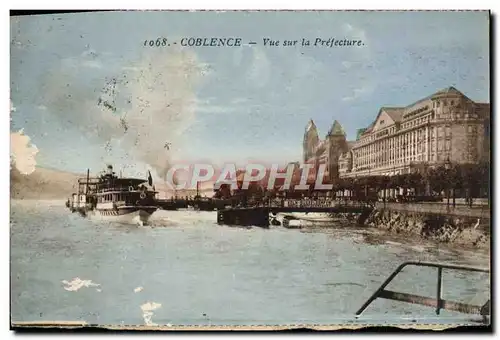 Cartes postales Coblence Vue Sur la Prefecture Bateaux