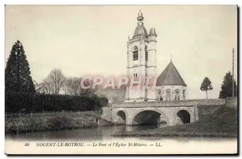 Cartes postales Nogent Le Rotrou Le Pont et L&#39Eglise