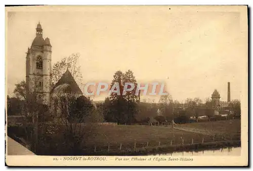 Cartes postales Nogent Le Rotrou Vue Sur l&#39Huisne et l&#39eglise Saint Hilaire