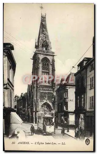 Cartes postales Amiens L'Eglise Saint Leu Tramway